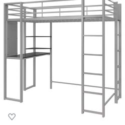 DHP Abode Twin Size Metal Loft Bed