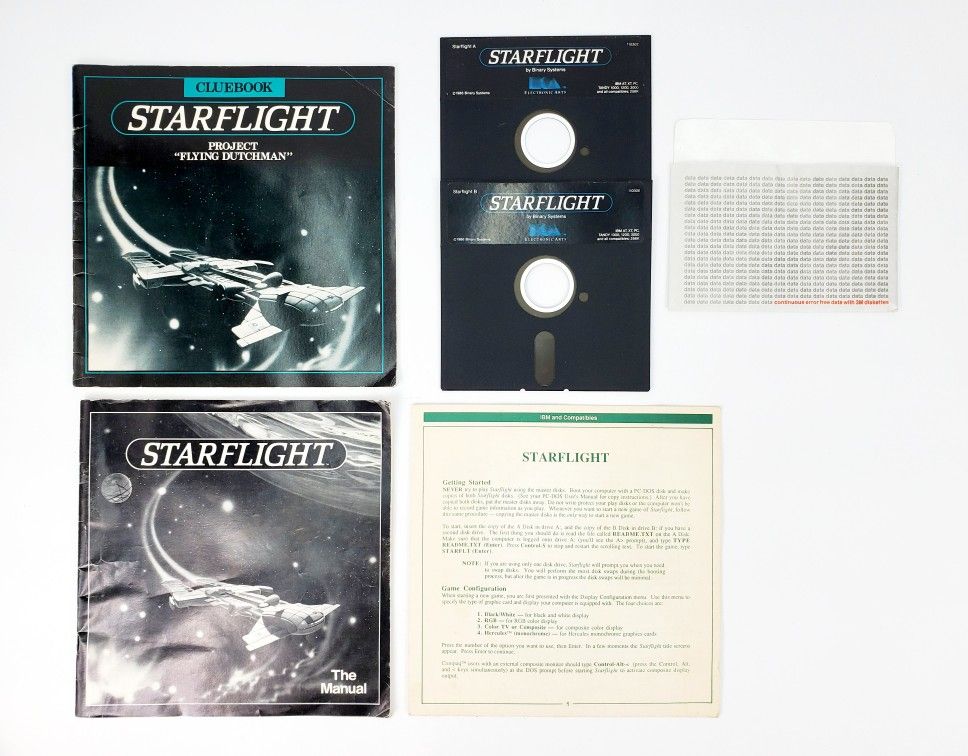 Vintage EA Starflight - 5.25" Floppy Disks, Manual etc. (1986) - IBM PC Tandy