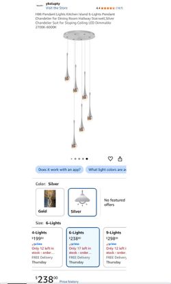 6-Light Modern LED Crystal Bubble Pendant Chandelier – New Open Box