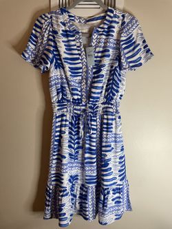 Loft Blue Tie-Waist Dress Size XS NWT