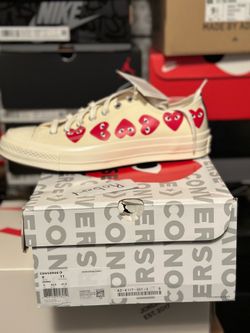 NEW CONVERSE CHUCK 70 LOW “Comme Des Garcons Play Multi Heart” Sz9m