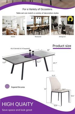 Extendable Dining Table with Chairs Set
