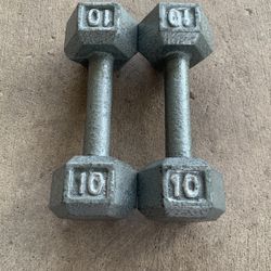 Pair Of 10lb Dumbbells