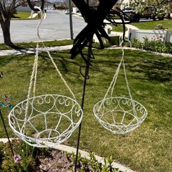 White Hanging Baskets**Shepherds Hook Not Included** $10 Each 