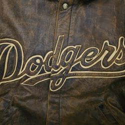 Jeff Hamilton Dodgers Leather Jacket Vintage. Size L 