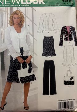 New Look 6609 Pants Skit Jacket Purse 10-22 UNCUT