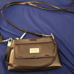 Beijo Brown Patent Leather Crossbody Purse