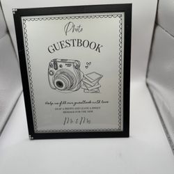 Wedding Polariod Photos Guestbook Sign& instructions.