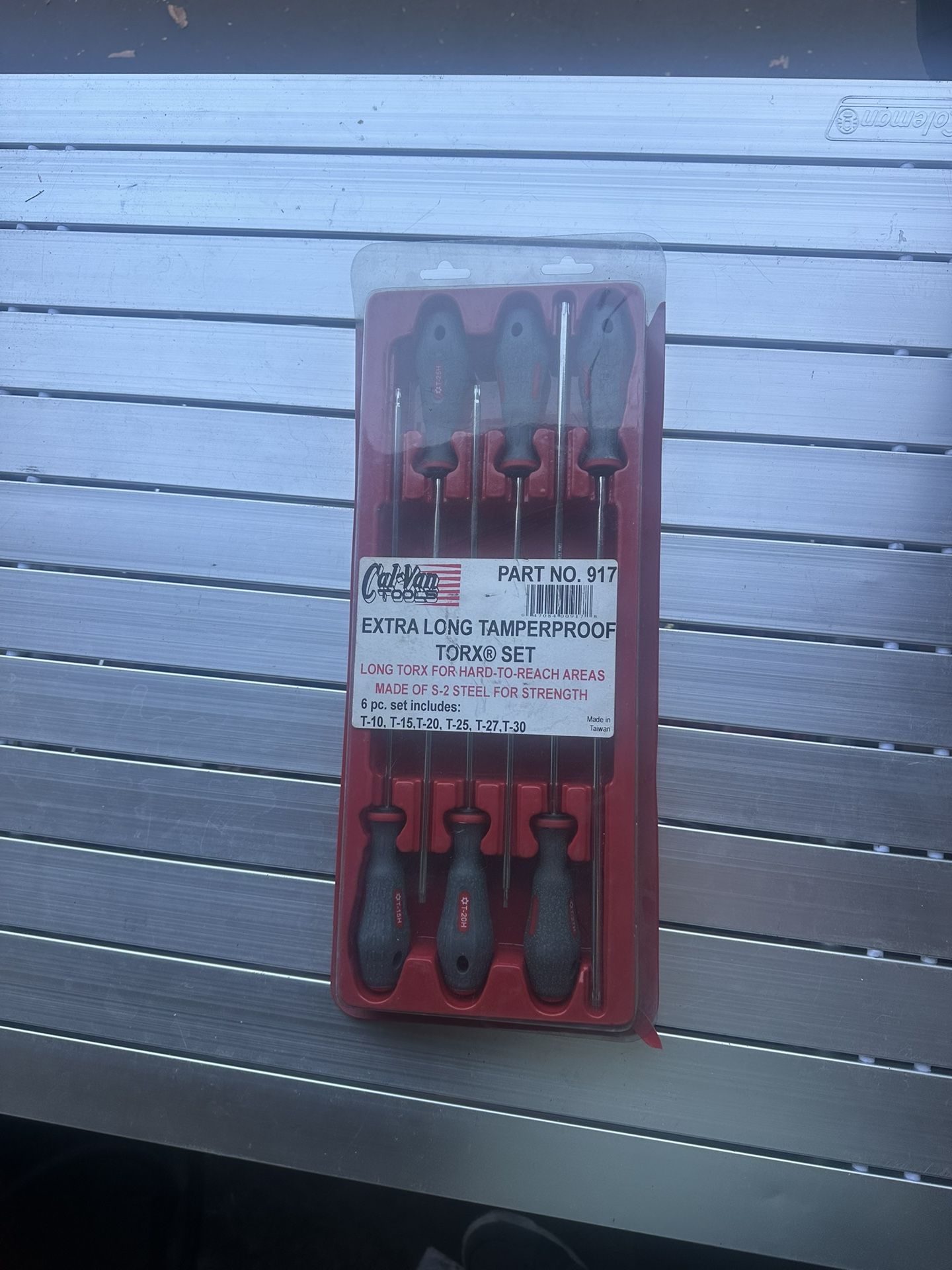 Cal Van Tools 917 Extra Long Torx Screwdriver Set, Tamperproof, 6pc