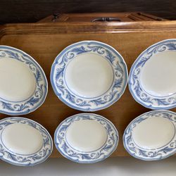 6 Casa Azul Villeroy & Boch Large Rim Soup Bowls, Ornate