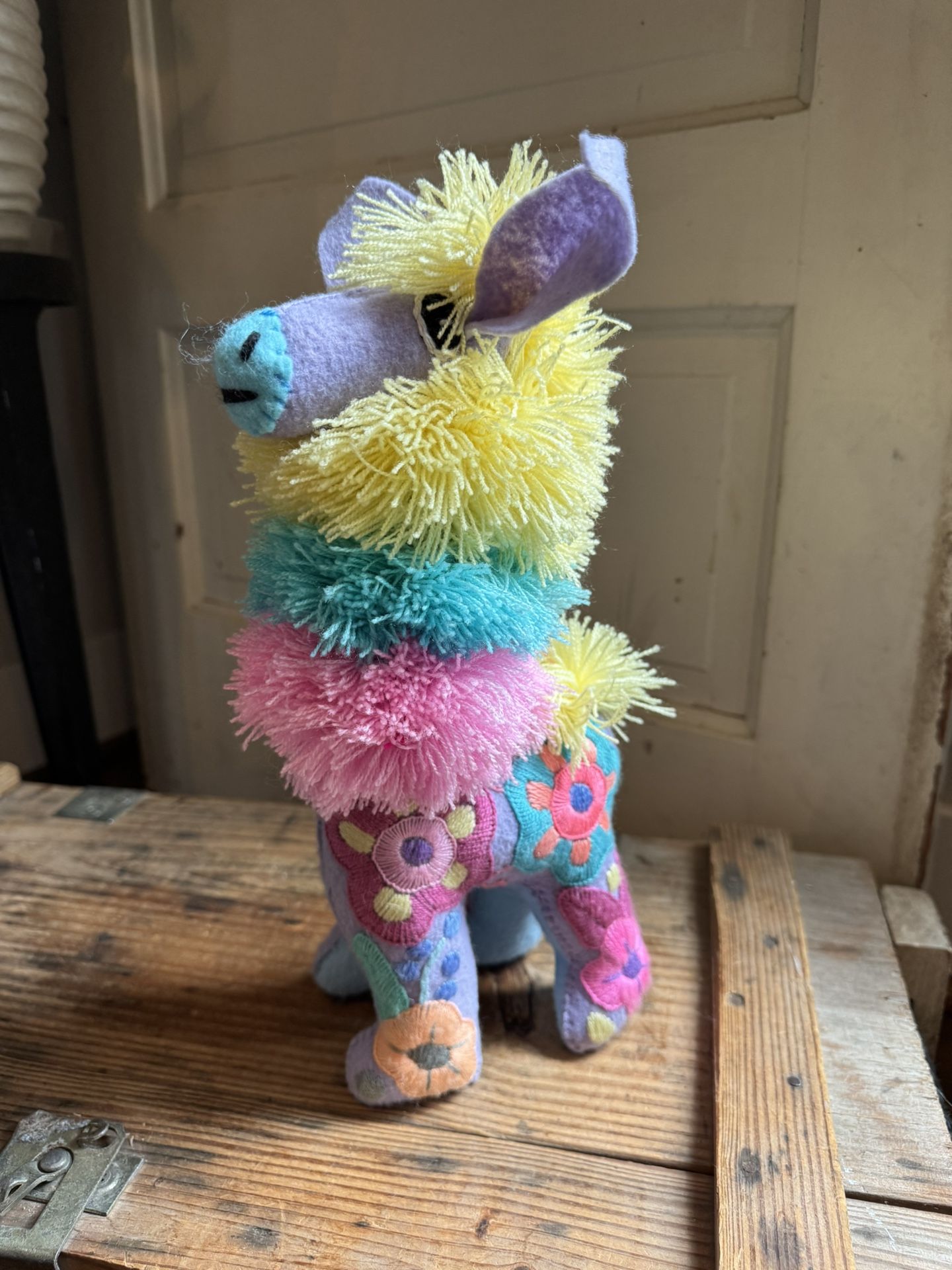 Embroidered Felt And Pom Lama