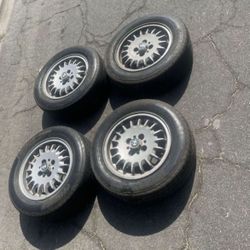 4 - 195/60r14 4x100 4x3.94 Stock Bmw Civic Rims Wheels Tires Good 80% Treads !!!!!!!!!!