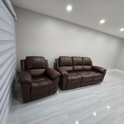 Reclining Sofa and Chair Set 