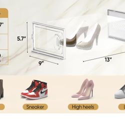6x Clear Stackable Shoe Boxes BRAND NEW IN BOX