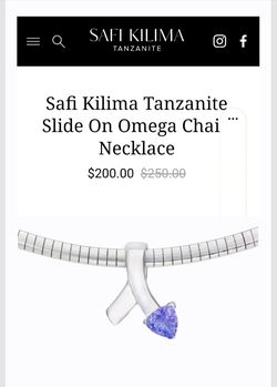 New never worn safi Kilma tanzanite neckace selling half price for $100