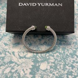  Emerald And Diamond Sterling Silver Bracelet 