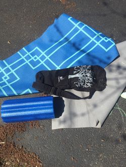 Yoga mats ... bag.. foam roller