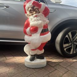 African-American union products blow mold Santa with list 44 inches tall hard to find