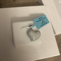 925 Sterling Silver Moissanite Heart pendant 