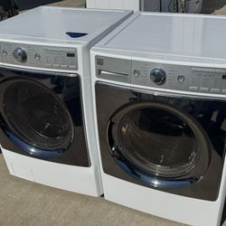 Front load Kenmore elite washer and front load Kenmore elite dryer electric  high efficiency square doors 