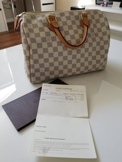 Louis Vuitton speedy 30 damier azur with receipt for Sale in Rancho  Cucamonga, CA - OfferUp