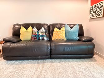 Brown Leather Recliner Sofa