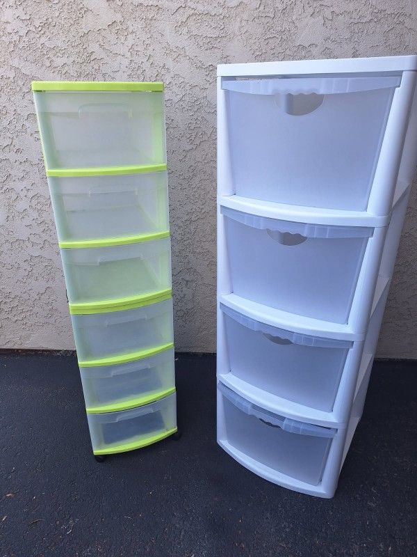 Two Plastic Storage Drawers