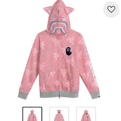 BAPE X Razor neon camo shark full zip hoodie