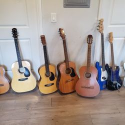 5 Guitarras Acústica 1 Bajo Y 2 Guitarras Electrica