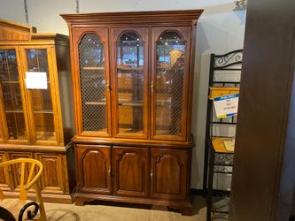 BASSETT Solid Wood Two Piece China Cabinet