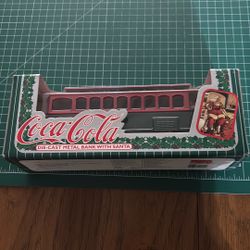 Coca-Cola Diecast Metal Bank With Santa Railroad Car