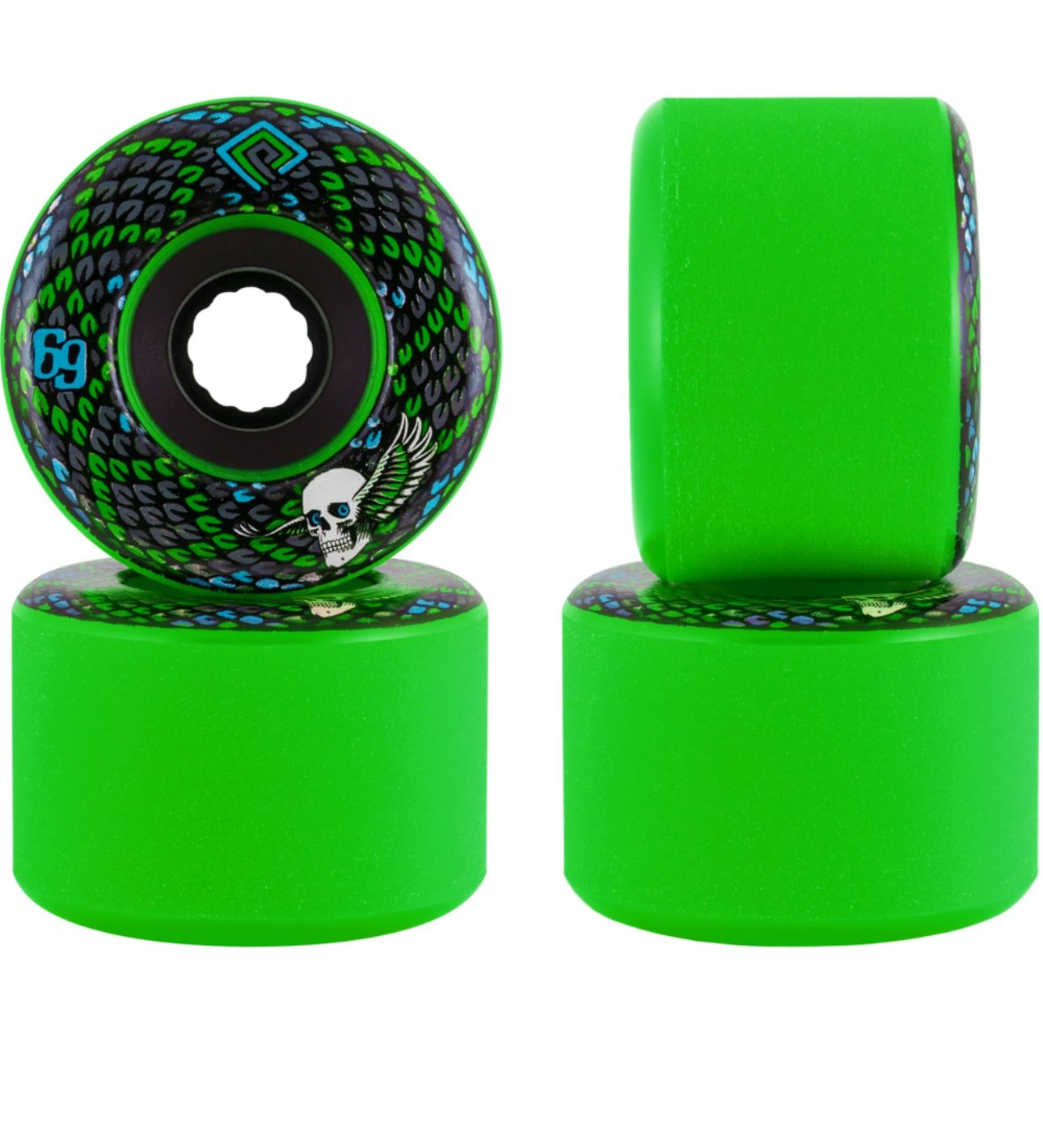 Powell-Peralta Snakes 69mm 75A Green Skateboard Wheels