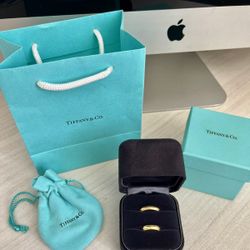 Pair Of 18K Tiffany & Co Milgain Wedding Bands 
