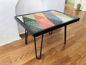 Mid-Century Modern Mosaic Tile Coffee Table