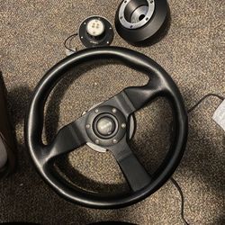 Momo steering wheel,  Nrg short hub adapter, Nrg quick release 
