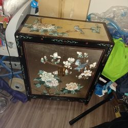 Antique Beautiful Japanese Table With 2 Shelves