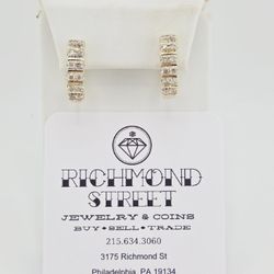 14k gold 1.2ctw diamond huggie earrings