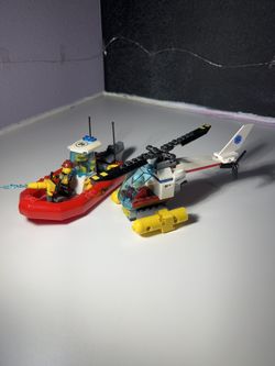 LEGO City Fire Department Boat and Helicopter