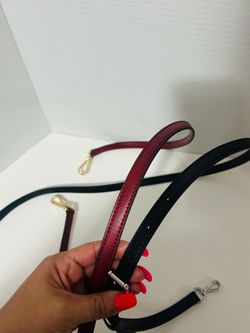 2 MK Black, burgundy Leather Replacement Slim Strap Crossbody Bag Gold Hardware