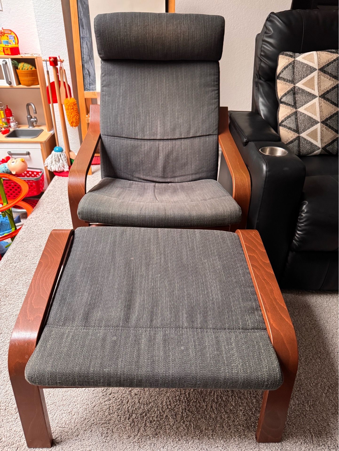 Armchair and ottoman