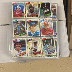 30 sheets of older baseball cards