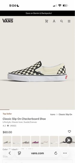 New!!!Vans Classic Slip-On Checkerboard Sneakers
