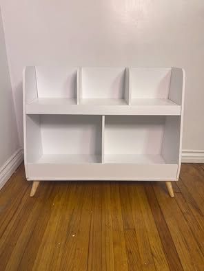 Like New 2-Tier Kids Toy Storage Organizer Mid Century Modern Bookshelf