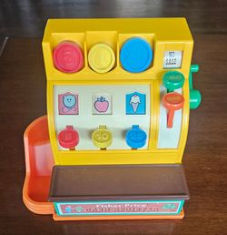 Vintage 1974 Fisher Price Cash Register #926 + 3 Original Coins