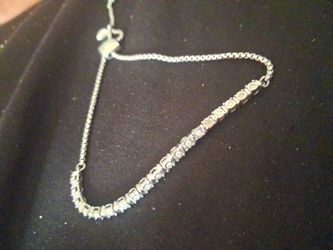 Ralph Lauren Sterling Silver Cubic Zirconia Slider Bracelet.