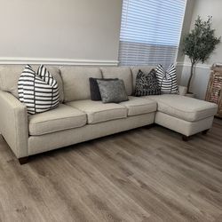 Beautiful Beige Sectional Sofa with Chaise