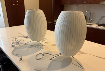 Pair of Nelson Cigar Tripod Lamp (small)