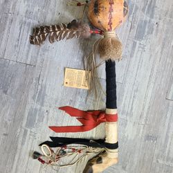 Authentic Winterwolf Indian Artifacts Deer Dancer Rattle Instrument