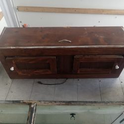 65 gallon fish tank, stand with light, and top with lights. Solid oak wood very heavy fish supplies