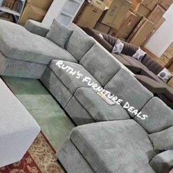 Beautiful Light Gray U-Shaped Sectional Sofa